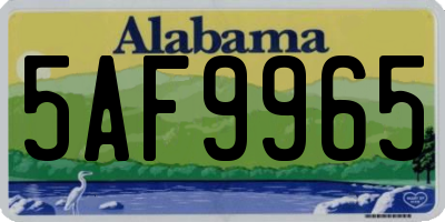 AL license plate 5AF9965