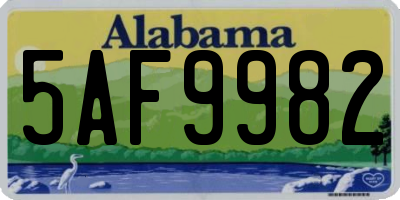 AL license plate 5AF9982