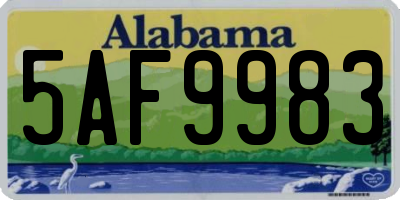 AL license plate 5AF9983