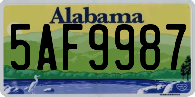 AL license plate 5AF9987