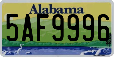 AL license plate 5AF9996