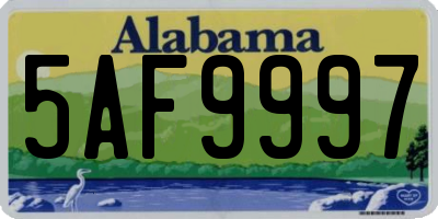AL license plate 5AF9997