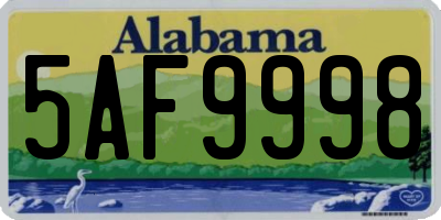 AL license plate 5AF9998