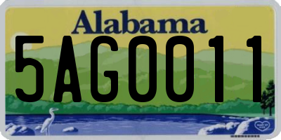 AL license plate 5AG0011