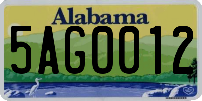 AL license plate 5AG0012
