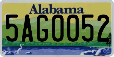AL license plate 5AG0052
