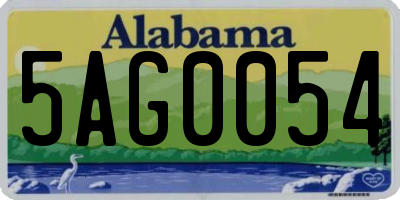 AL license plate 5AG0054