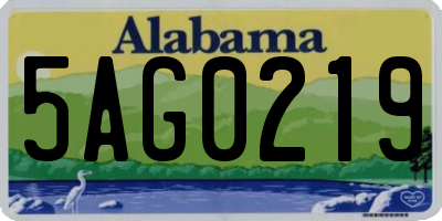 AL license plate 5AG0219