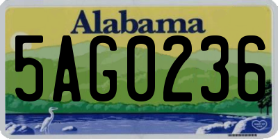 AL license plate 5AG0236