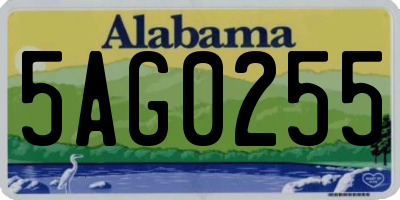 AL license plate 5AG0255