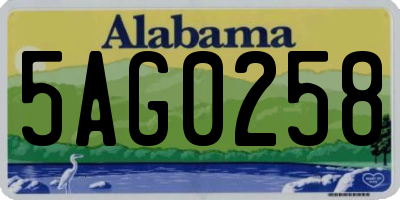 AL license plate 5AG0258