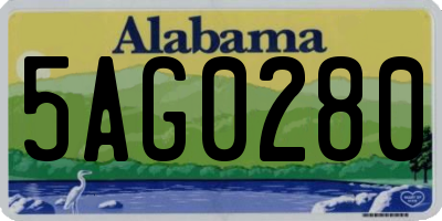 AL license plate 5AG0280