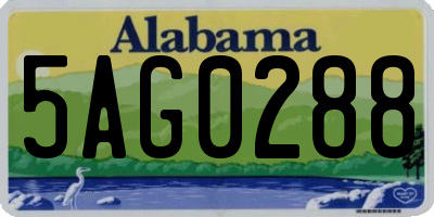 AL license plate 5AG0288