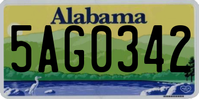 AL license plate 5AG0342