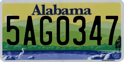 AL license plate 5AG0347
