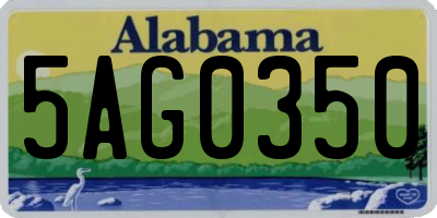 AL license plate 5AG0350