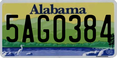 AL license plate 5AG0384