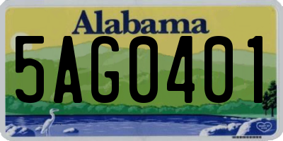 AL license plate 5AG0401