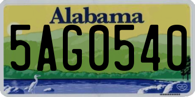 AL license plate 5AG0540