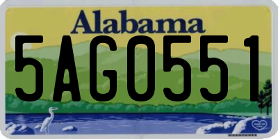AL license plate 5AG0551
