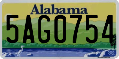 AL license plate 5AG0754