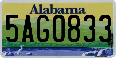 AL license plate 5AG0833