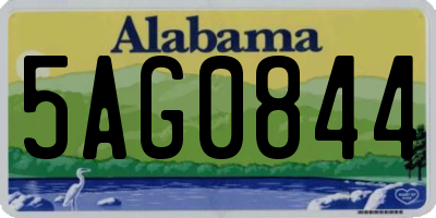 AL license plate 5AG0844