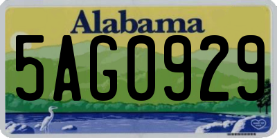 AL license plate 5AG0929