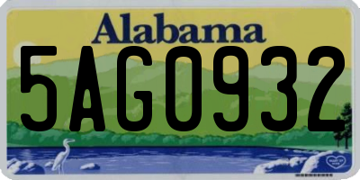 AL license plate 5AG0932
