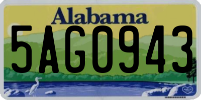 AL license plate 5AG0943