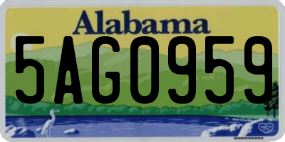 AL license plate 5AG0959