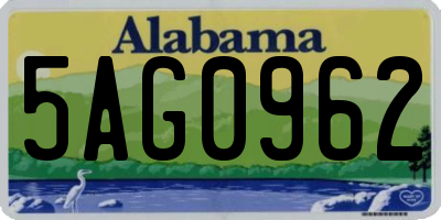 AL license plate 5AG0962
