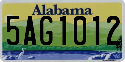 AL license plate 5AG1012