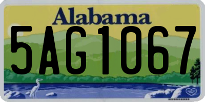 AL license plate 5AG1067