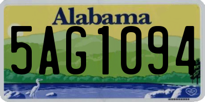 AL license plate 5AG1094