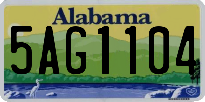 AL license plate 5AG1104