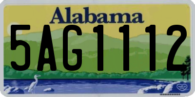 AL license plate 5AG1112