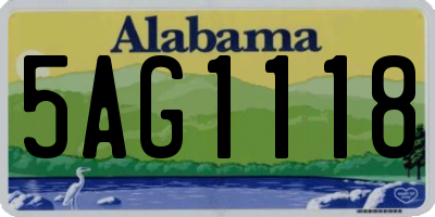 AL license plate 5AG1118
