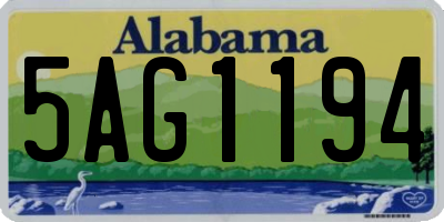 AL license plate 5AG1194