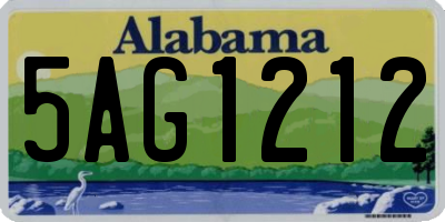 AL license plate 5AG1212