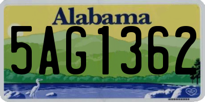 AL license plate 5AG1362
