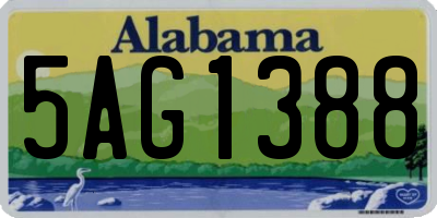 AL license plate 5AG1388
