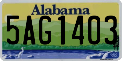 AL license plate 5AG1403