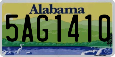 AL license plate 5AG1410
