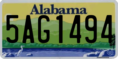 AL license plate 5AG1494