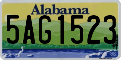 AL license plate 5AG1523