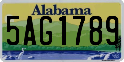 AL license plate 5AG1789