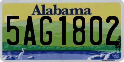 AL license plate 5AG1802