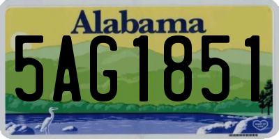 AL license plate 5AG1851