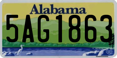 AL license plate 5AG1863